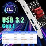 GLOTRENDS U3044AC 4-Port PCIe USB Expansion Card 2 USB-C 2 USB-A 5Gbps view 4