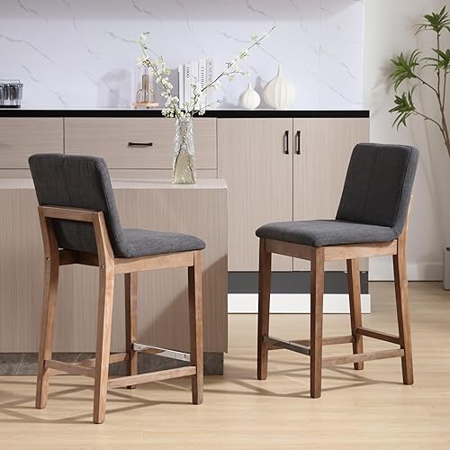 Kamx 26 Inch Counter Height Bar Stools Set of 2, Upholstered