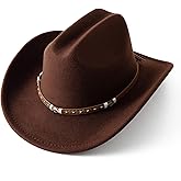 Jastore Kids Western Cowboy Hat for Kids Toddler Girls Boys Felt Fedora Cowgirl Cowboy Hat with Belt Buckle