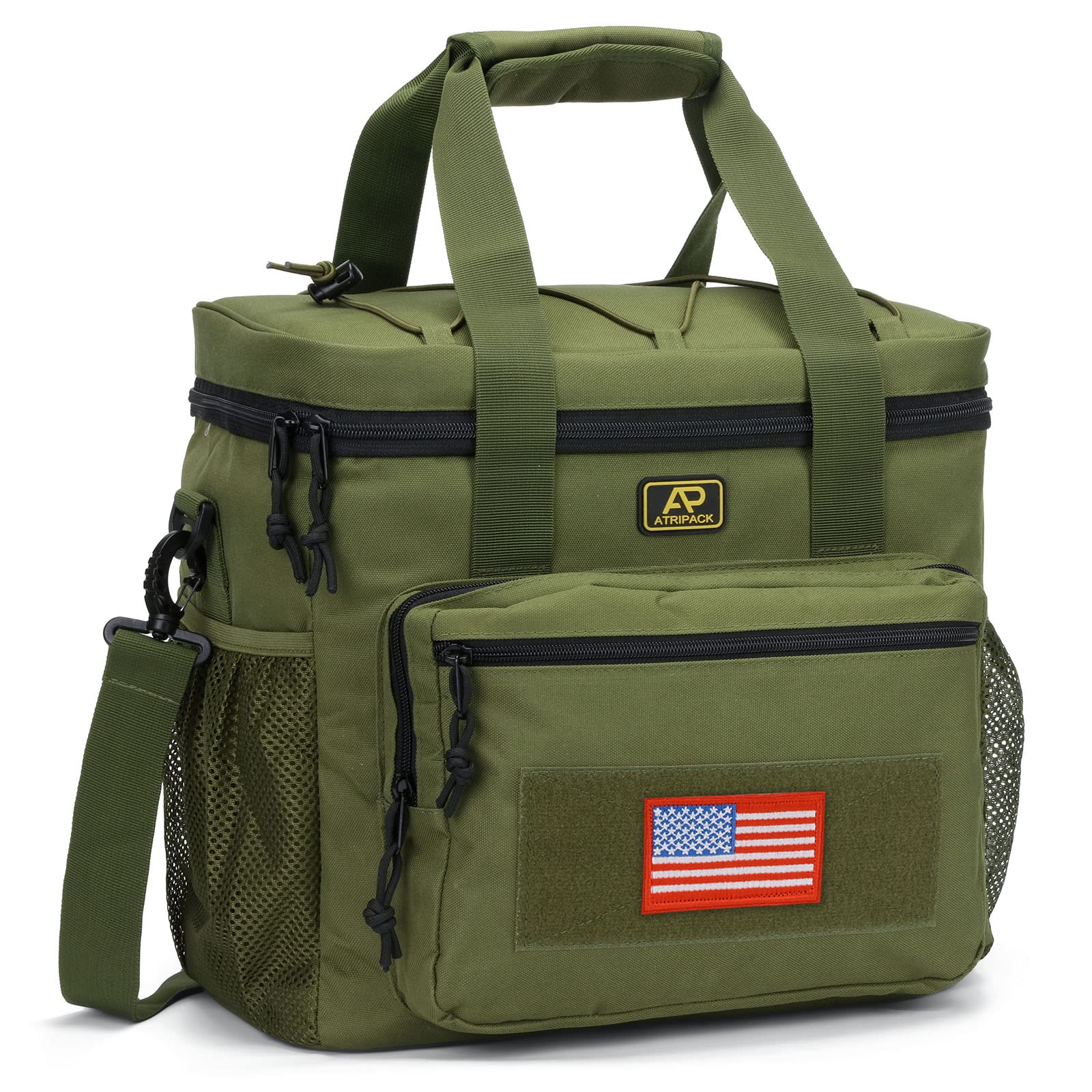 Photo 1 of ATRIPACK Lunch Box for Men, Tactical Lunch Bag MOLLE Webbing Leakproof Insulated Large Lunch Cooler Women Adult Meal with Adjustable Shoulder Strap Durable Lunch Pail (Green)