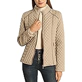 Bellivera Women's Stand Collar Lightweight Quilted Puffer Jacket Padded Zip Coat for Spring and Winter