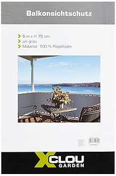 greemotion Balkonschutz aus hochwertigem Polyethylen, Sichtschutz mit den Maßen 600 x 75 x 1 cm, wetterbeständige Schutzplane