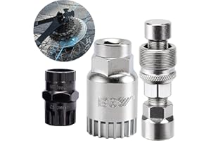 MATYKIT Bike Freewheel & Cassette Removal Tool + Crank Puller + Bottom Bracket Tool, 3 in 1 Bicycle Removal Tools Set for Bike Maintenance Repair Road Mountain Freewheel, Crank, Bottom Bracket Removal