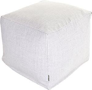 Majestic Home Goods Magnolia Wales Indoor Bean Bag Ottoman Pouf Cube 17" L x 17" W x 17" H