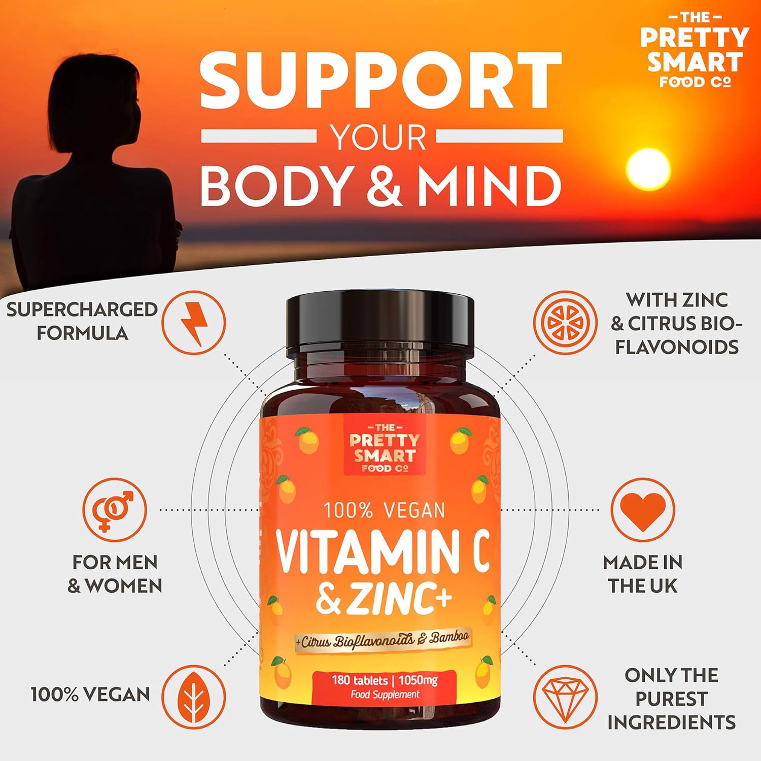 Powerful Vitamin C and Zinc Tablets, Vitamin C 1000mg with Zinc, 6 Month's Supply, Boosted with Citrus Bioflavonoids & Bamboo - Image 5