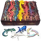 13 Pcs 3D Printed Dragon and Animal Figurines Set, Large Colorful 3D Printed Flexible Articulated Dragon Fidget Toys, Flexible Articulated Home Office Desk Decor for Classroom Rewards, Party Favors