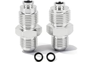 Power Steering Fitting, 2 Pieces 6AN Steering Bump Tube Adapter Connector with O Ring, 16mmx1.5 and 18mmx1.5 for Steering Box