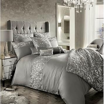 Kylie Minogue Cadence Silbergrau Pailette Doppelbett