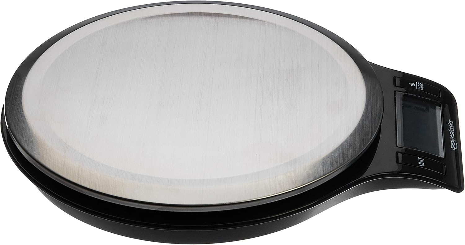  Basics Stainless Steel Digital Kitchen Scale with LCD Display, Batteries Included: Kitchen & Dining