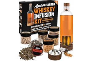 AGED & CHARRED Complete Whiskey Infusion Kit (4 Wood Chips, Orange and Cinnamon Peels) - Whiskey Making Kit Gift Sets for Men - Craft Your Own Whiskey Flavors - Unique Bourbon Gifts for Men