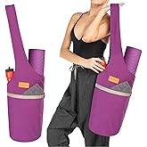 ALLEN & MATE 100% Cotton Unisex Yoga Mat Bag – Versatile Carrier with Mat Straps, Large Storage Pockets Fits Yoga & Pilates Mats