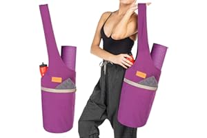 ALLEN & MATE 100% Cotton Unisex Yoga Mat Bag – Versatile Carrier with Mat Straps, Large Storage Pockets Fits Yoga & Pilates Mats