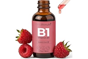 LongLifeNutri Vitamin B1 Liquid Drops - Thiamine Mononitrate Organic Supplement for Energy and Nerve Health, Fast Absorption, 4 FL OZ, 5-Month Supply, Lab Tested, Made in USA