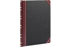 Boorum & Pease Series Columnar Book, 6 Column, 150 Page, Black/Red (1602 1/2-150-6)
