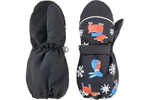 American Trends Toddler Winter Mittens Waterproof Boy Ski Gloves Warm Fleece Snow Mitten for Baby Boy Girl Cold Weather