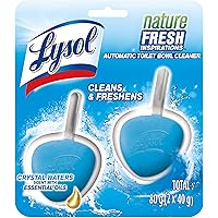 Lysol Automatic Toilet Bowl Cleaner, For Cleaning and Refreshing, Crystal Water & Essential Oils, 2 units