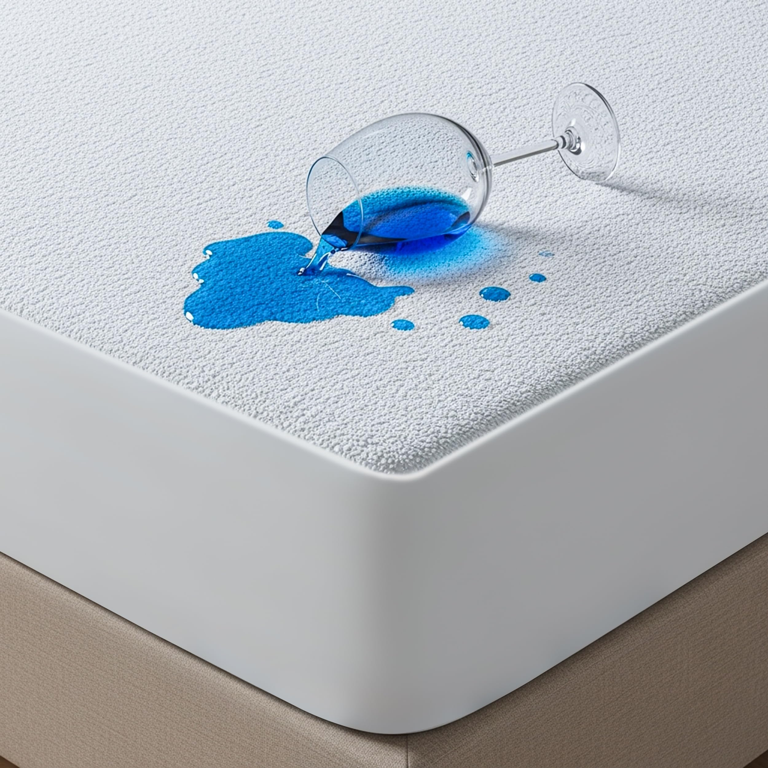 Utopia Bedding Waterproof Mattress Protector King Bed 150 x 200 cm, Fits Up to 40 cm Deep Mattresses, Premium Terry Mattress Protector