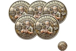 Too Old to Fight Still Shoot Challenge Coin, Humorous Veteran Marksman Coins, Old Bastards Shooting Club Coins, Lifetime Memb