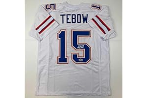 HOFSM.COM HALL OF FAME SPORTS MEMORABILIA Facsimile Autographed Tim Tebow Florida White Reprint Laser Auto College Football Jersey Size Men's XL
