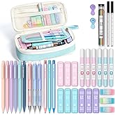Four Candies 36PCS Aesthetic School Supplies, Mechanical Pencil Set 0.5mm, 0.7mm, 0.9mm & 2.0mm with 624 Lead Refills, Back to School Supplies for Writing & Drawing, Ideal Stationary Set Gift (Blue)