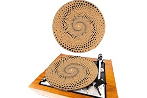 Briwooody Cork Turntable Mat/3mm Thick for Better Sound Support on 11.8 Inches Vinyl LP Record Player Turntable Slipmat Psychedelic Geometric for Vinyl Record(Dots Art)