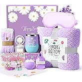 Birthday Gifts for Women Friendship, Happy Birthday Gift Basket for Mom Friend Sister Her Birthday Gift Unique, Luxury Self Care Gift Lavender Relaxing Spa Gifts Set with 3D Birthday Card for Women