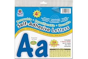 Pacon 154 Self-Adhesive Letter Set Character, 4-Inch, Blue per Pack (51696)