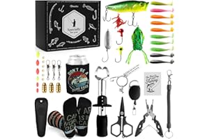 ITHMAHCO Fishing Gifts for Men Unique, Fishing Gear Accessories Gift for Men Christmas, Unique Fisherman Gifts for Dad Grandpa Brother Friends, Fish kit for Adults, Christmas Birthday Gift Set for Fisherman