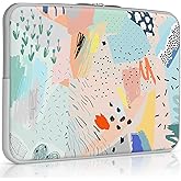 iCasso Laptop Sleeve 13 inch for MacBook Air 13-13.6 inch, Cute Laptop case for MacBook Pro 13 inch 14 inch, Slim Protective Travel Carrying Case Sleeve for 14 inch Chromebook, HP, Del,Pastel Abstract