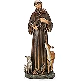 Joseph's Studio by Roman - St. Francis with Animals Figure, for 18" Scale Renaissance Collection, 18" H, Resin and Stone, Religious Gift, Decoration, Collection, Durable, Long Lasting