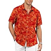 KYKU Men's Hawaiian Shirt Short Sleeve - Tropical Summer Beach Button Down Shirt with Pocket