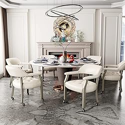 JESONVID Set of 6 Dining Chair with Casters Accent