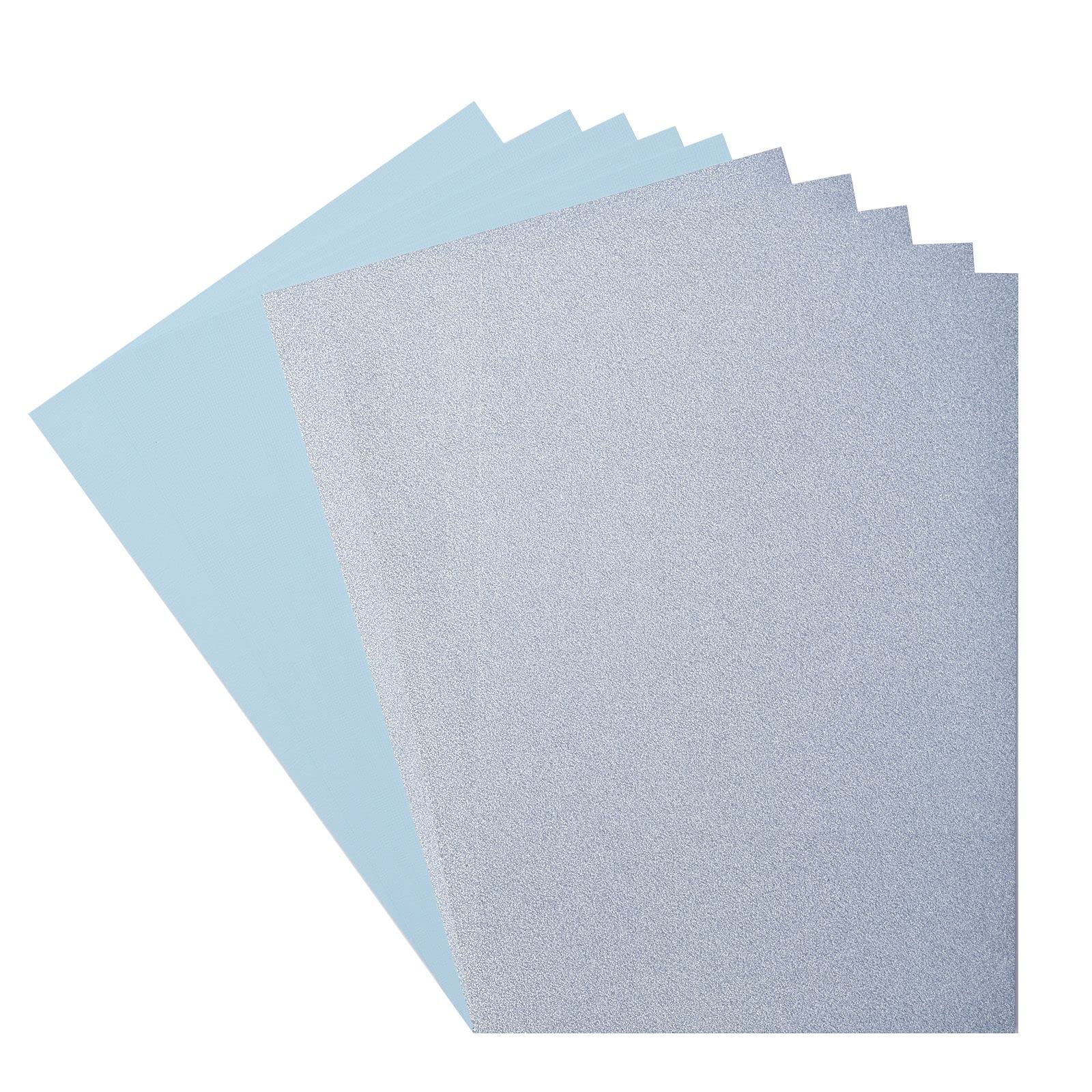 Florence Glitter Paper and Cardstock - A4 Coloured Card Making Supplies - Light Blue/Glacier - 10 Sheets - Coloured Paper for Scrapbooking, Card Making and Other Paper Crafts - 250/216 GSM
