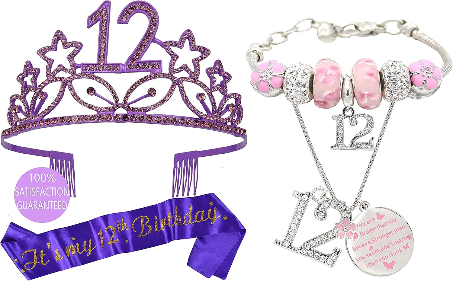12th Birthday Gifts for Girl, 12th Birthday Tiara and Sash