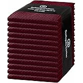 Softopia Cotton Burgundy Waffle Kitchen Dish Towels, 100% Cotton, Quick Dry, Super Absorbent, Soft, 16x26 Inches – Ideal for Dish Drying, Bar, Hand Wipe, Cleaning, and Everyday Use, 12 Pack, Maroon