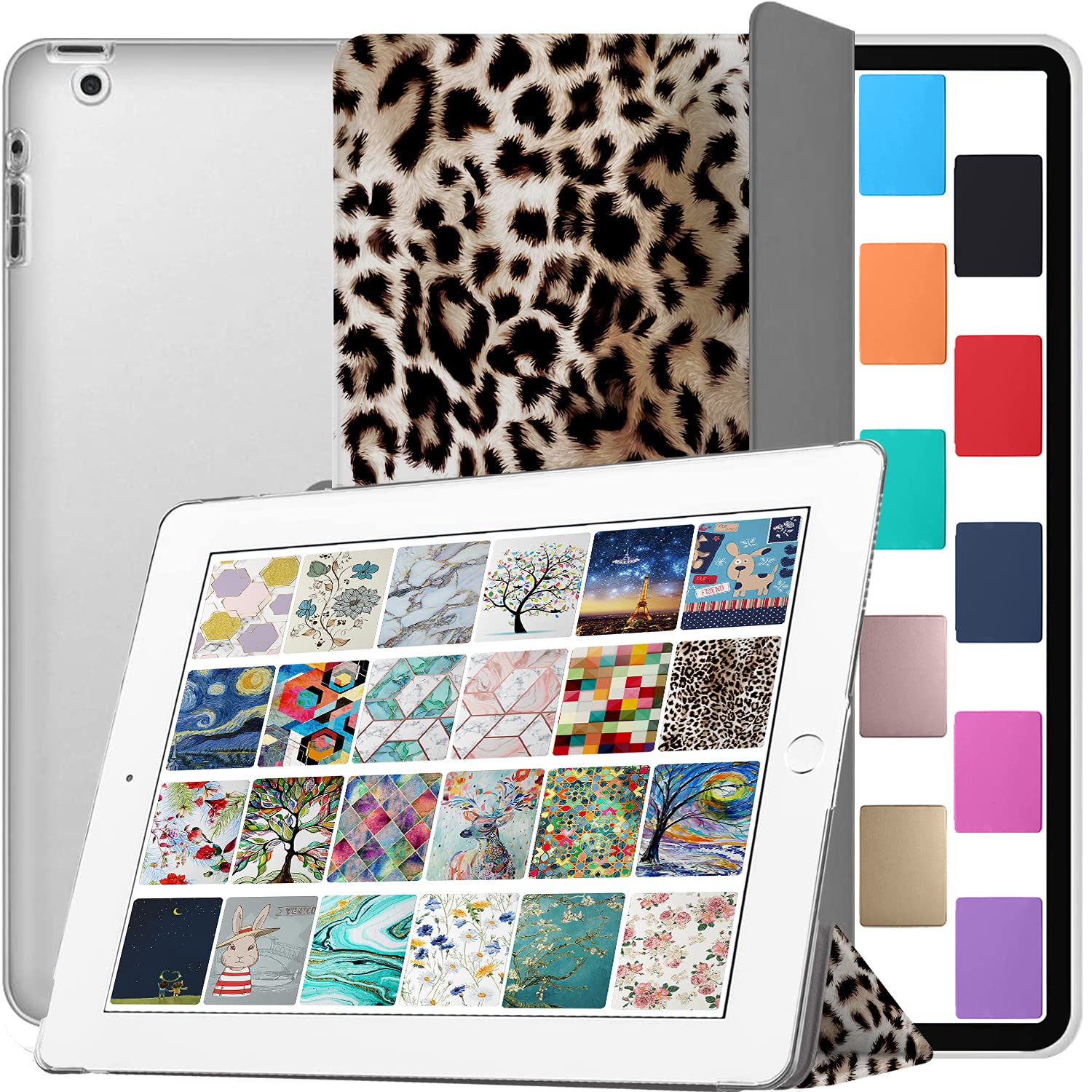 DuraSafe Cases for iPad 9.7 inch Old Model 4th 3rd 2nd Gen Printed Case A1458 A1416 MC705B/A MD328B/A MD333B/A A1395 MC769B/A MC954B/A MC960B/A MC979B/A A1459 MD514B/A MD515B/A - Leopard