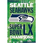 NFL Seattle Seahawks - Super Bowl LX Championship Team Logo Wall Poster, 34L" x 22.4W", Unframed Version