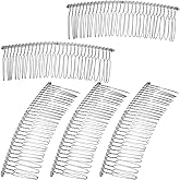 5 Pieces Metal Hair Comb Clip, Silver 30 Teeth Wire Hair Combs Bridal Wedding Veil Combs for Women Fine Hairstyle Accessories