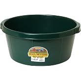 Little Giant&reg; Plastic All-Purpose Tub | Plastic Pond Tub | Feed Tub | Durable Plastic Livestock Feeding Pan with Hand Grips | Made in USA | 6.5 Gallons | Green