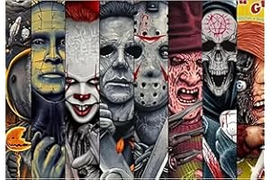 NEGEKFKX Halloween Paint by Numbers Kit for Adults Beginner,Horror Easy Adult Paint by Number Kits on Canvas DIY Painting for Beginners Art by Numbers for Home Wall Decor 16x12 Inch