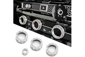ASUBHA 4PCS Bling Car Accessories AC Knob Covers, AC Knob Trim, Air Conditioner AC Switch Audio CD Button Knob Cover Trim, Diamond Car AC Climate Knob Button Trim Compatible with 2022 11th Civic