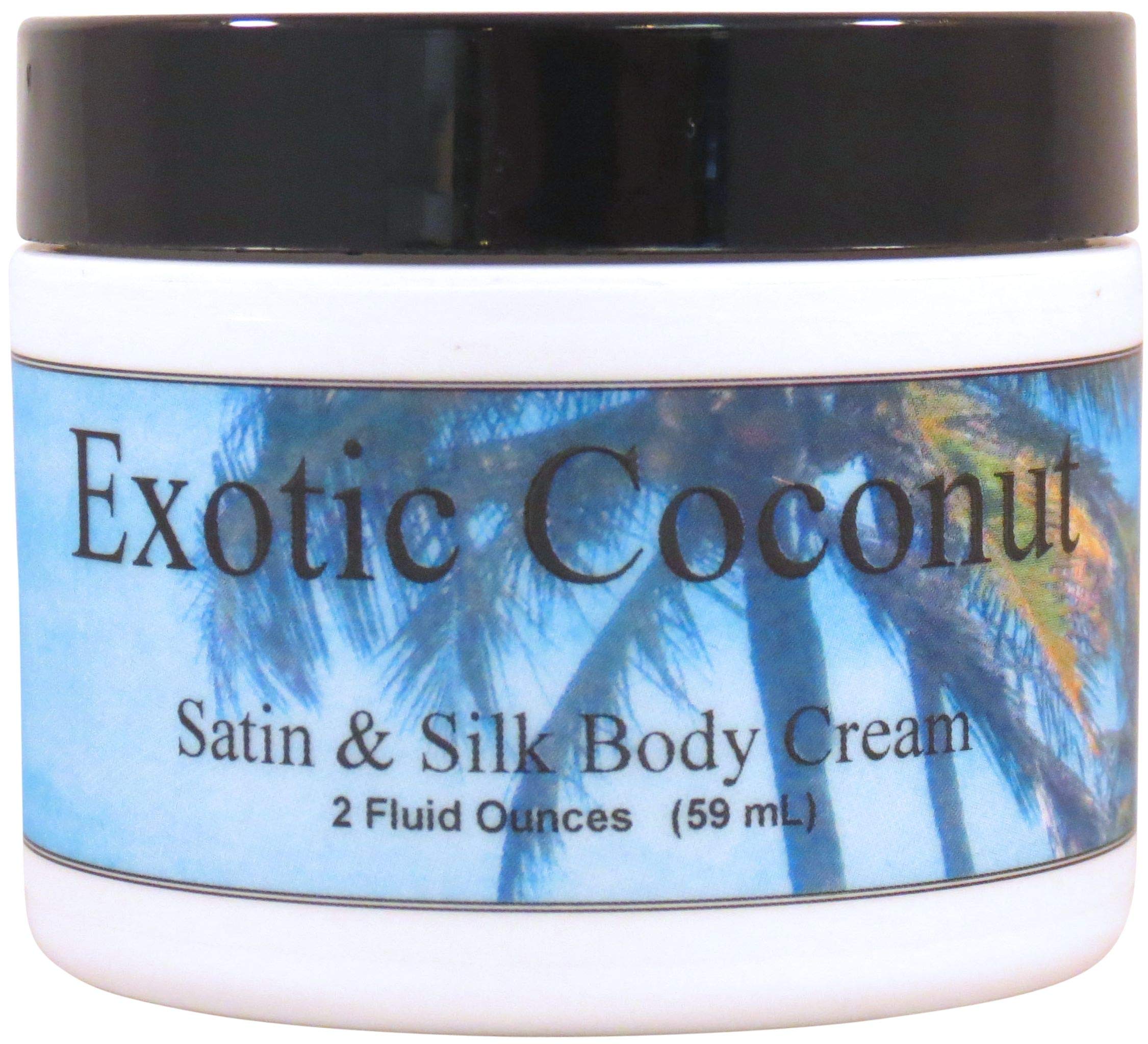 Exotic Coconut Satin and Silk Cream, Body Cream, Body Lotion, 2 oz