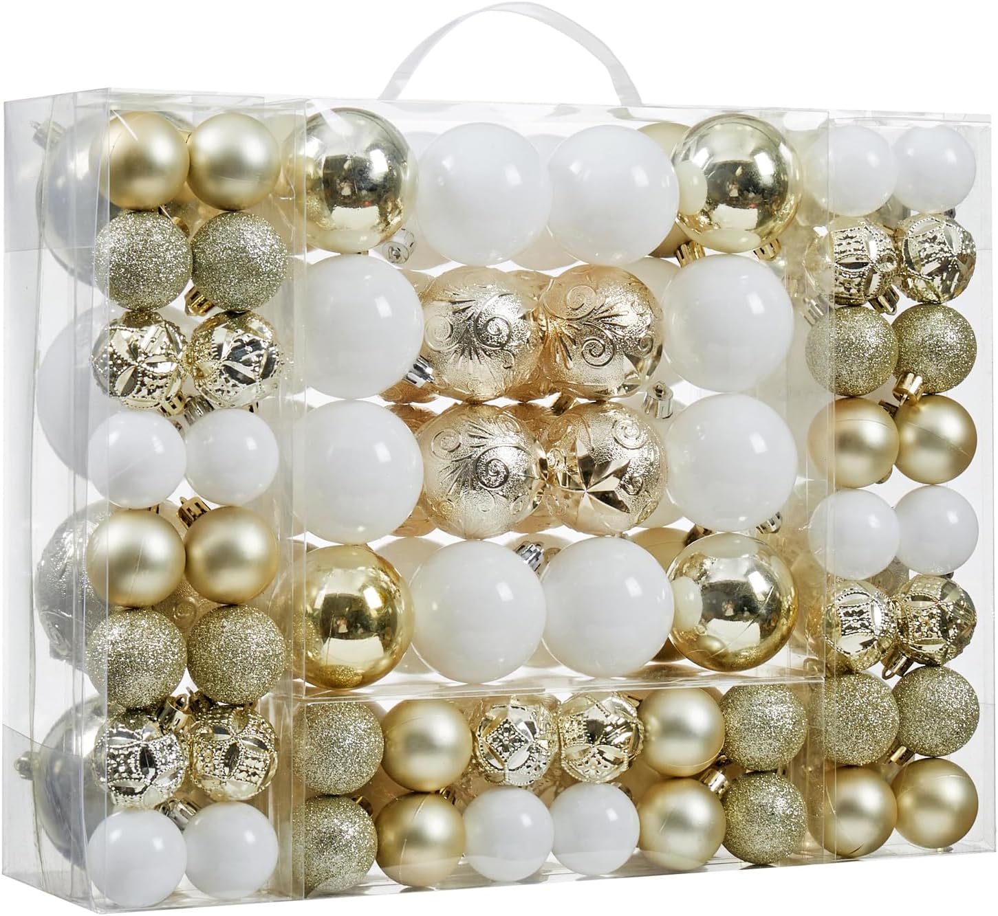 Ornaments - 87-Pack Shatterproof Christmas Ball Ornaments Set, Christmas Tree Decorations with Hand-held Gift Package for Xmas Tree Holiday Wedding Party, Champagne