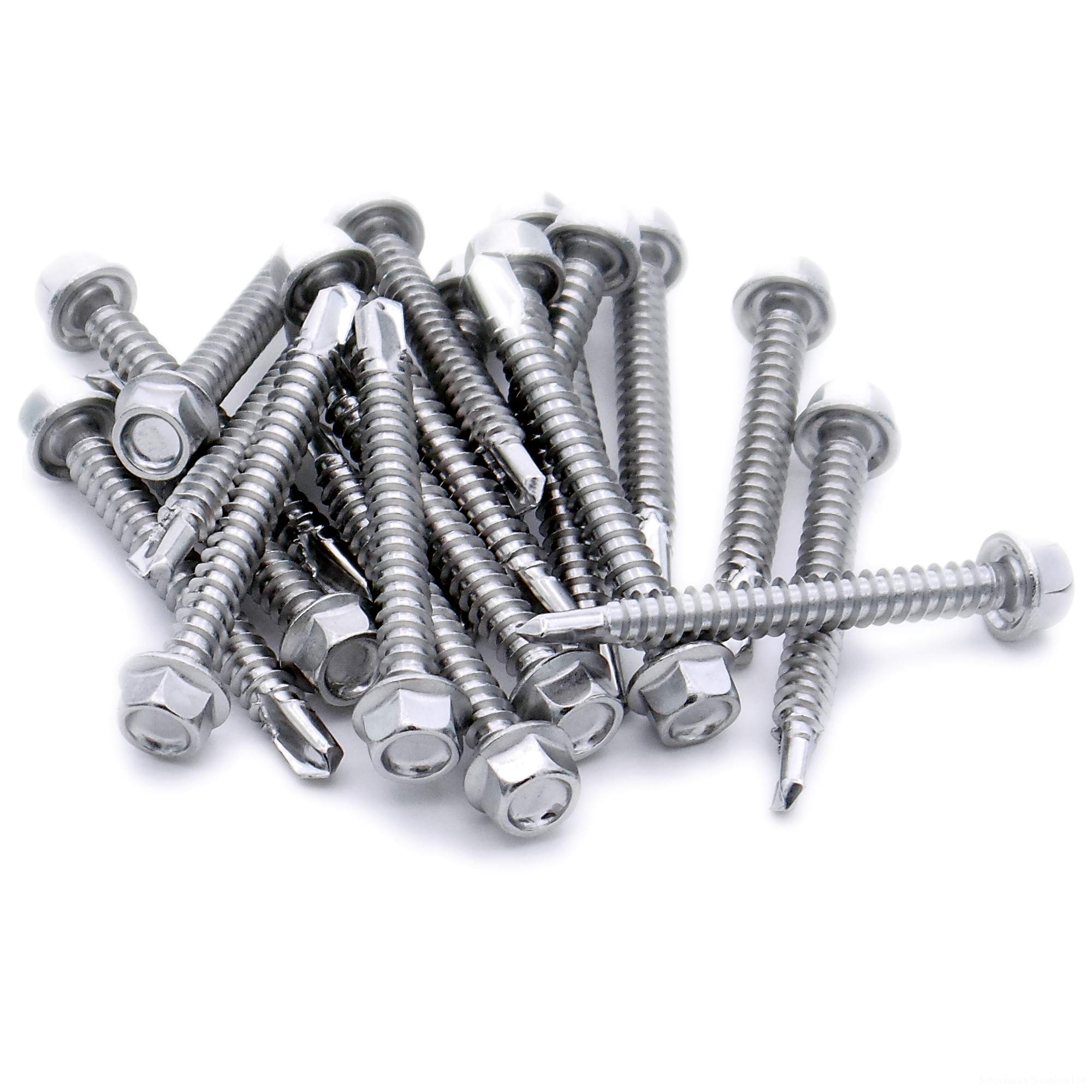 No.12 x 1 (5.5mm x 25mm) Hex Self-Drilling Screw (Flanged) - Stainless Steel (A2) (Pack of 20)