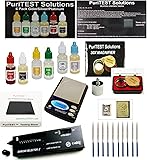 Digital Scale + Electronc Diamond Detector + Gold/Silver/Platinum Testing Kit + PRO Test Stone + Eye Loupe + 10pcs File Tool Set + Real Solid Silver/Plated Fake Gold