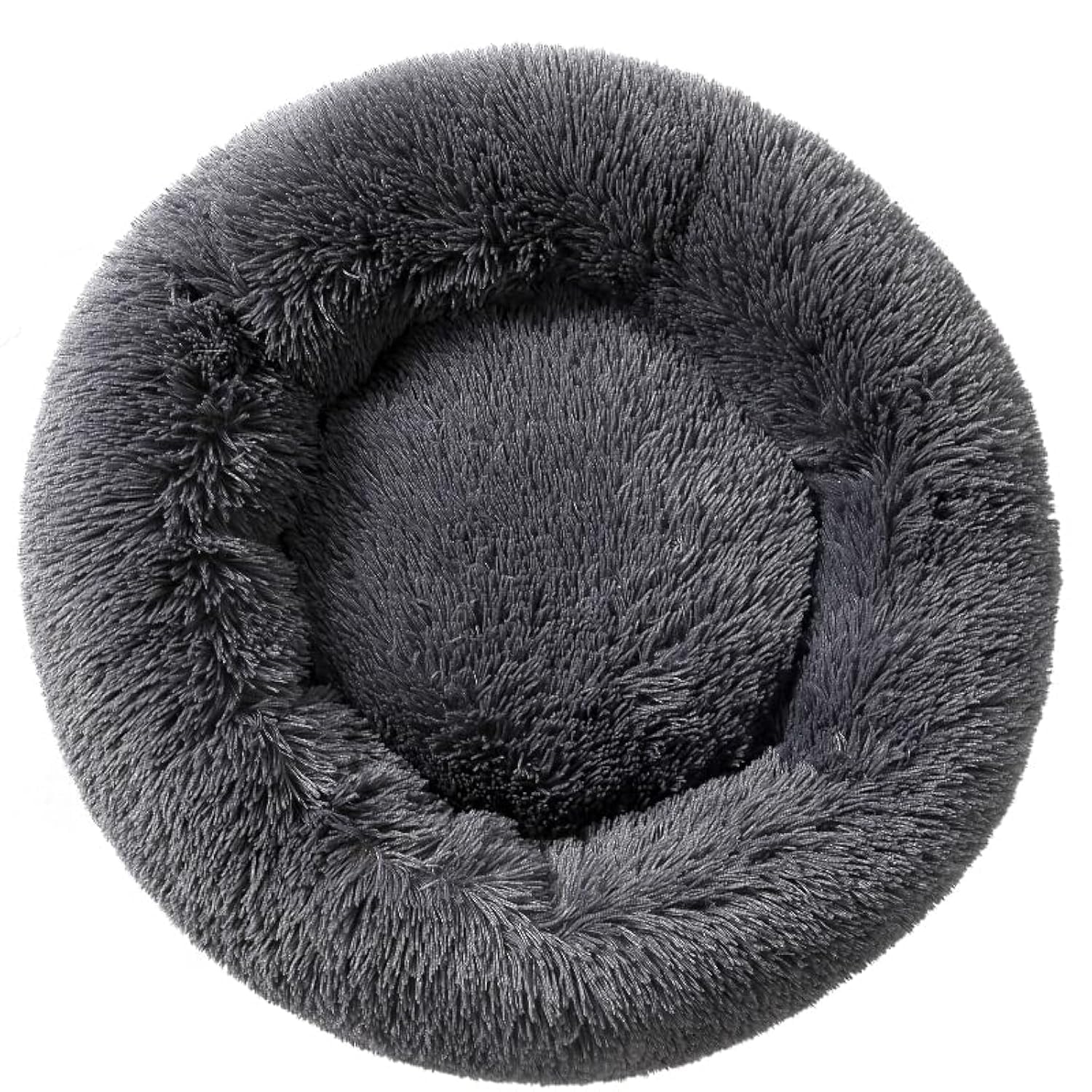 Fhodigogo Plush Donut Dog bed Cat bed Fluffy Calming Pet Bed Dog Round Bed Cat Round Bed Warm Kitten Nest Ideal for Small 3KG Pet — image 1