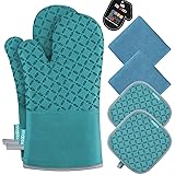 KEGOUU Oven Mitts and Pot Holders 6pcs Set, Kitchen