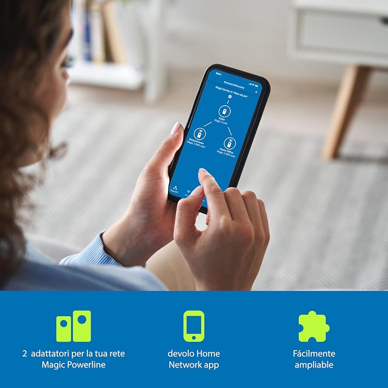 Magic 2 WiFi 6 next Starter Kit, adattatore Wi-Fi Powerline, fino a 3.000 Mbps, presa Wi-Fi, 2 porte LAN Gigabit, bianco