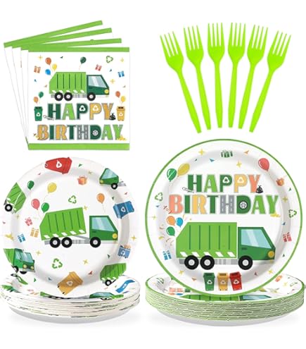 HIPVVILD Suministros Para Fiesta De Cumpleaños De Camión De Bomberos, Decoraciones Para Fiesta De Bomberos, Incluye Platos, Vasos, Servilletas, Mantel, Cubiertos, Pajitas, Suministros De Fiesta De