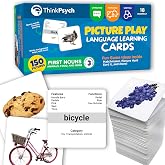ThinkPsych First Nouns Flash Cards - 150 Picture Cards for Speech Therapy | Flash Cards for Toddlers | Animals, Body Parts, Emotions, Food, and More | ABA Therapy and Tacting Cards | Designed by a BCBA